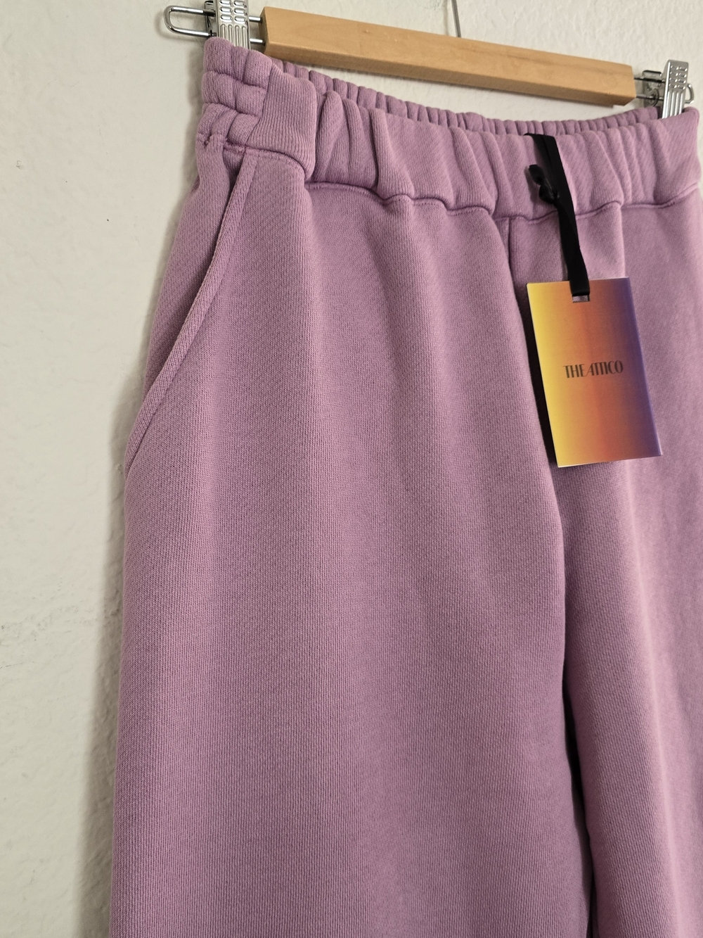 THE ATTICO Jogger Sweatpants Size S Tall Lavender - Picture 2 of 9